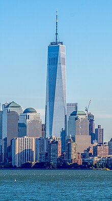 One World Trade Center seen from Liberty Island New York and Jersey City Skyline Panorama Crop - One World Trade Center.jpg