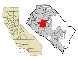 Location of Santa Ana within Orange County, California