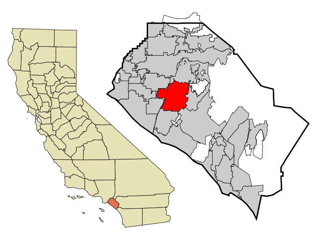 Poziția localității Santa Ana, California