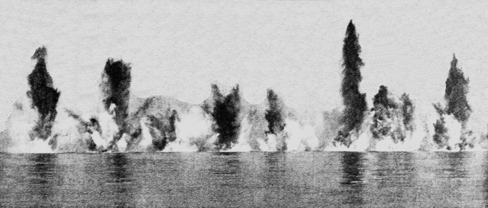 image of exploding mines