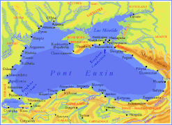 Carte des principales cités grecques autour du Pont Euxin (mer Noire).