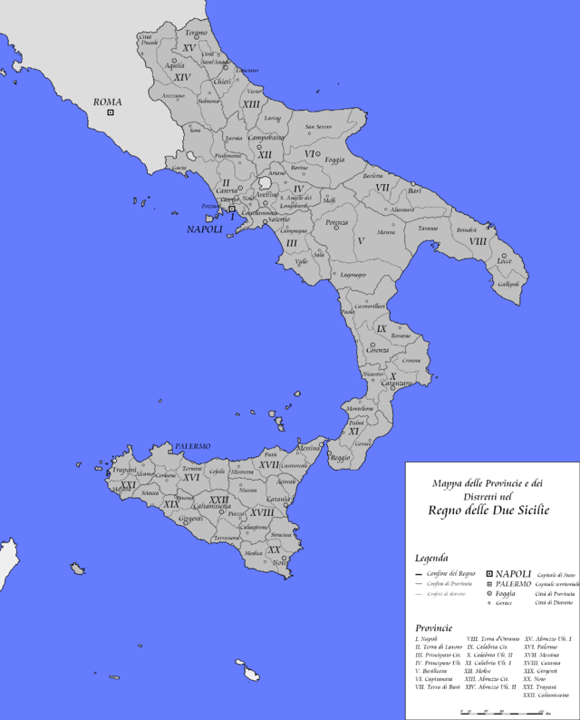 Regno d"e Ddoje Sicilie - Mappa
