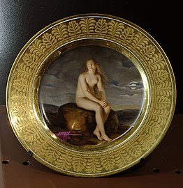 Psyché abandonnée, assiette du « service à marli d'or », Sèvres, 1812. Musée national de céramique.