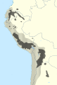 Map of the current distribution of the Quechuan languages (solid) with the historical extent of the Inca Empire (shaded)