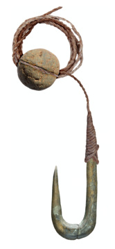 Reconstruction of a prehistoric hook and sinker.png