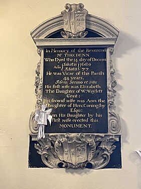 Rev Thomas Denne’s Wall tablet.