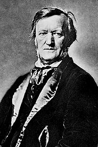 Richard Wagner roond 1871, getrokke door Franz Hanfstaengl.