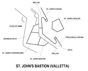 St. John's Bastion Valletta map.png