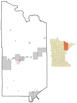Location of the city of Iron Junction within Saint Louis County, Minnesota