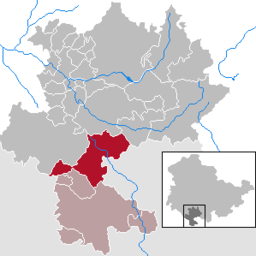 Läget för kommunen Straufhain i Landkreis Hildburghausen