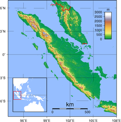 Topografie ostrova Sumatra