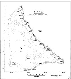 Mapa do atol de Tarawa, onde está localizada Taborio