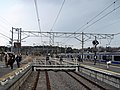 竜田駅1番線ホームと2・3番線ホームを連絡する仮設足場（2017年1月）