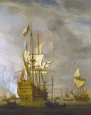 The English Ship 'Royal Sovereign' With a Royal Yacht in a Light Air.jpg
