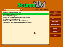 Графический интерфейс ScummVM с 