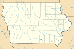 A map showing the location of the Golden Domes in southeastern Iowa, US.