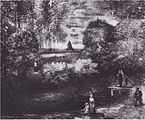 The Parsonage Garden at Nuenen with Pond and Figures, 1885, Destroyed by fire in World War Two, Rotterdam (F124)