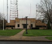 WKBN-TV transmitter, office and studio building, located at 3930 Sunset Boulevard, about five miles south of downtown Youngstown. This is also the main base of operations for sister Fox affiliate WYFX-LD, and ABC affiliate WYTV-TV; the latter of which is operated under a shared-services agreement with WKBN-TV. WKBN-TV.JPG
