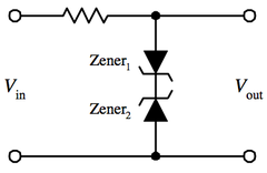 Examples of a waveform clipper (Vin polarity is irrelevant)