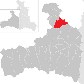 Poloha obce Weißbach bei Lofer v okrese Zell am See (klikacia mapa)