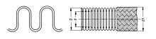 Profilzeichnung eines Wellschlauches