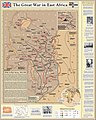 Kart over felttog i tysk Øst-Afrika