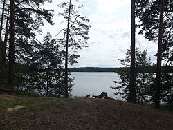 Bolshoye Svyatoye Lake, a protected area of Russia in Navashinsky District