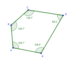 Polígono convexo. Todos sus ángulos interiores son convexos, es decir menores de 180º