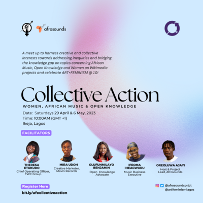 A+F Collective Action Women, African Music & Open Knowledge Updated Flier