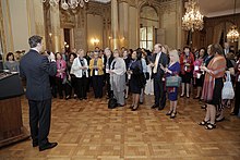 Les membres de l'Association internationale des femmes juges reçues à l'ambassade des États-Unis à Buenos Aires en 2018.