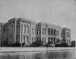 The seaside mansion of the Camondo family on the Golden Horn, located within the Kasimpasa quarter to the west of Galata (modern Karakoy), was popularly known as the Camondo Palace (Kamondo Sarayi). It later became the headquarters of the Ministry of the Navy (Bahriye Nezareti) during the late Ottoman period, and is currently used by the Turkish Navy as the headquarters of the Northern Sea Area Command (Kuzey Deniz Saha Komutanligi). Abdullah freres Ottoman Dept of Navy 1880s.jpg
