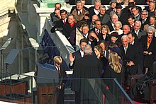 Gore being sworn in as vice president by Supreme Court Justice Byron White on January 20, 1993 Al Gore 1993 oath.jpg