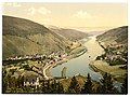 Die Mosel mit einem kleinen Schutzhafen bei Alf um 1900