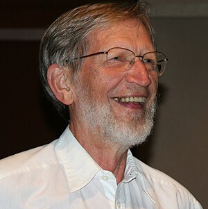 Alvin Plantinga after telling a joke at the be...