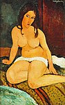 Zittend naakt, 1917, Modigliani