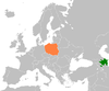 Location map for Azerbaijan and Poland.