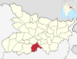 Location of Nawada district in Bihar