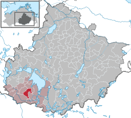 Läget för kommunen Bollewick i Landkreis Mecklenburgische Seenplatte