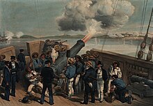 Bombardment of Bomarsund during the Crimean War, after William Simpson Bombardment of Bomarsund.jpg