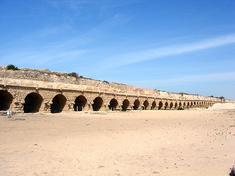  Ruins of the Roman aqueduct at Caesarea Maritima - Photo courtesy: Wikimedia Commons