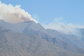 Incendio en lo alto del Cerro Tía Chena el 21 de marzo de 2011