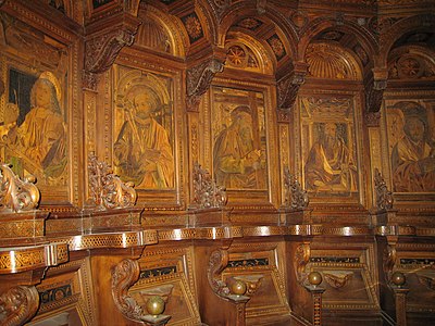 Détail du chœur en bois, 1486-1497.