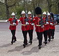 חיילי הרגימנט במשימת משמר המלכה בלונדון