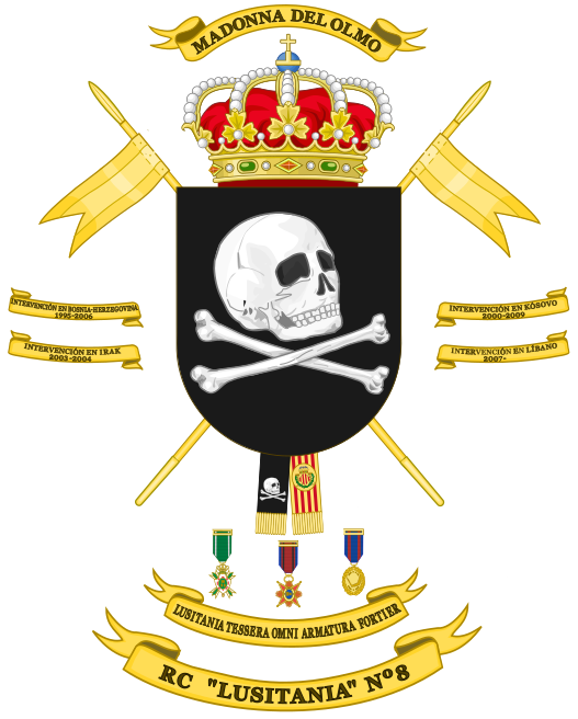 Archivo: Escudo de armas de la 8 ª Luz regimiento de caballería acorazada Lusitania.svg