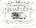 1854年、ロンドンで刊行されたアングロ・ジャーマン・コンサーティーナの教則本の表紙。