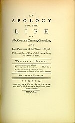 На титульном листе книги было написано «Извинения за жизнь мистера Колли Сиббера, комика».