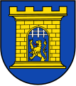 mit gezogenem silbernem Gitter und goldenem Löwen im Wappen von Dillenburg