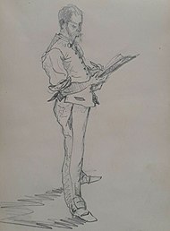 Dessin autoportrait Théodore de Broutelles