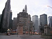 In the TV series Lois and Clark: The New Adventures of Superman, Chicago stood in place for Metropolis. Downtown Chicago Illinois Nov05 img 2459.jpg