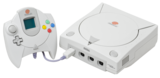 Dreamcast norte-americano com controle e VMU